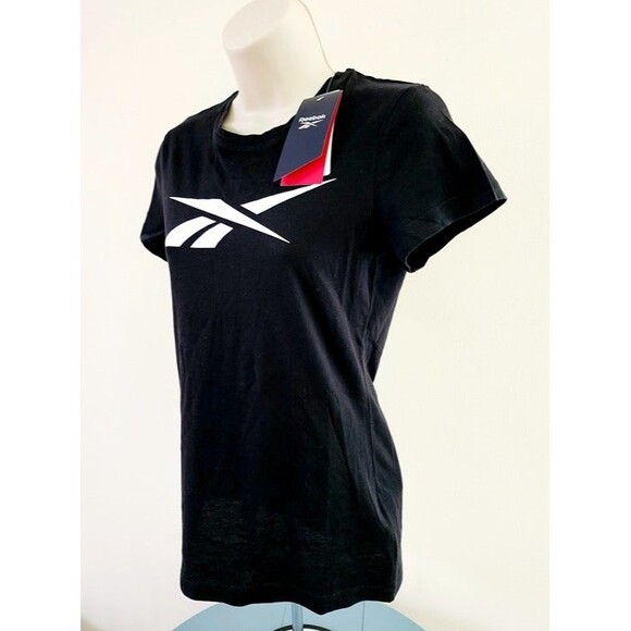 Reebok Women's Training Essentials Black/White Vector Graphic Tee Size: XS (NWT) - Picture 2 of 7